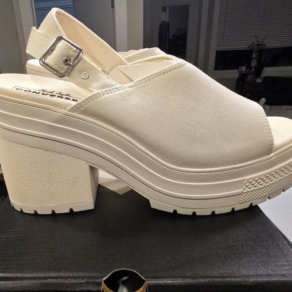 Chuck 70 De Luxe Heel Sandal Platform A13796C White Women's Size 6.5 NEW - Picture 1 of 13